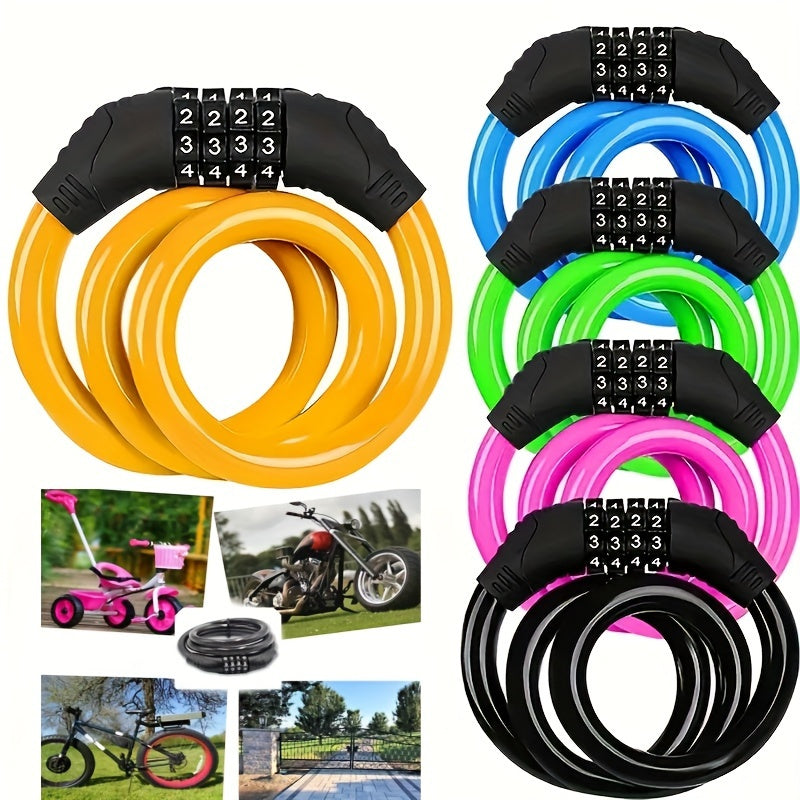 BIKEGUARD - Lucchetto di Sicurezza in Acciaio con Codice a 4 Cifre