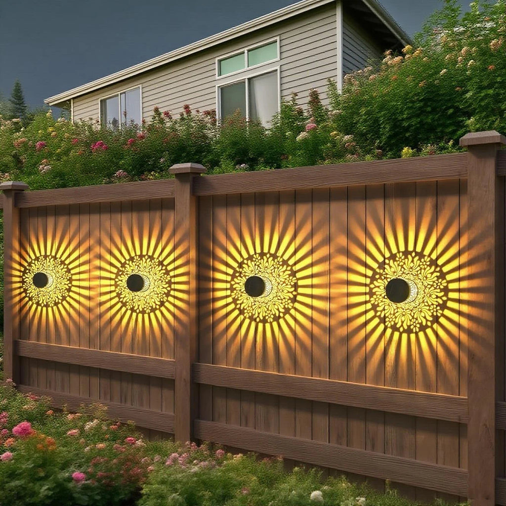 Set di lampade da parete Solviora a energia solare con 2 pezzi | Design in ferro a peonia | 28 cm di altezza