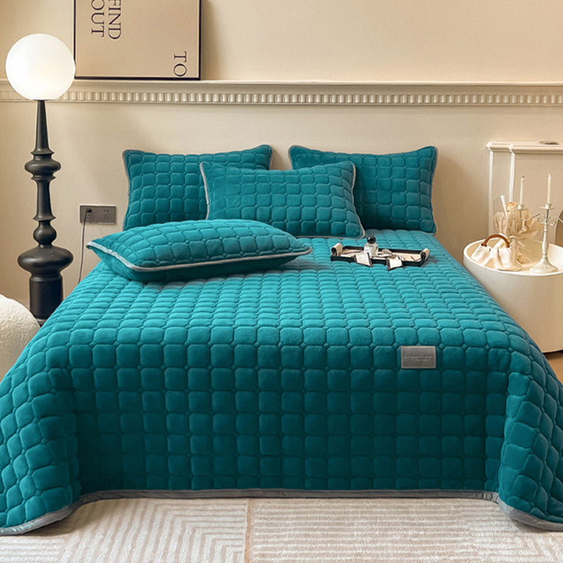 ComfiSquare - Morbido Copriletto in Stile Moderno con Texture Quadrata