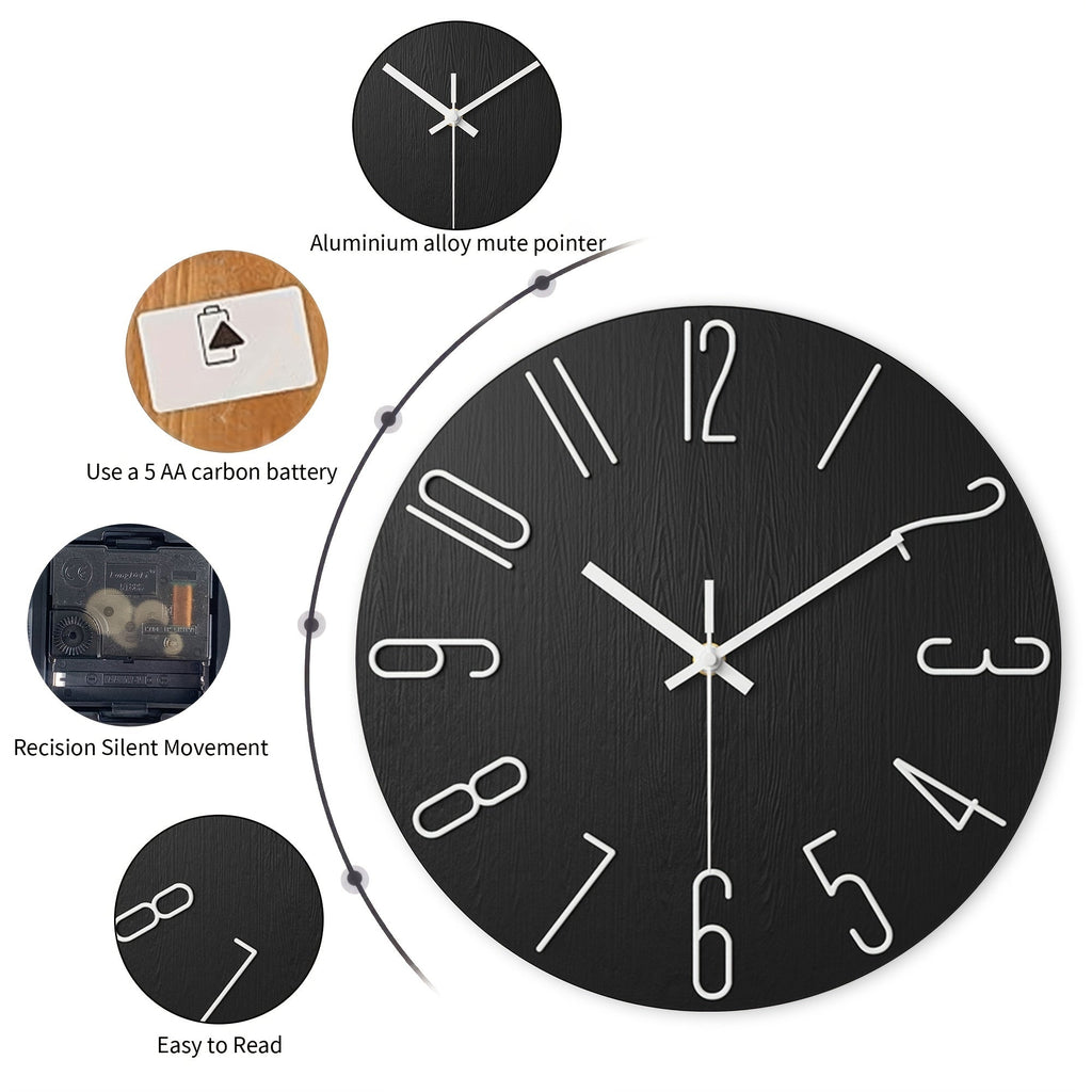 OAKTIDE - Orologio da parete contemporaneo progettato per interni moderni e silenziosi