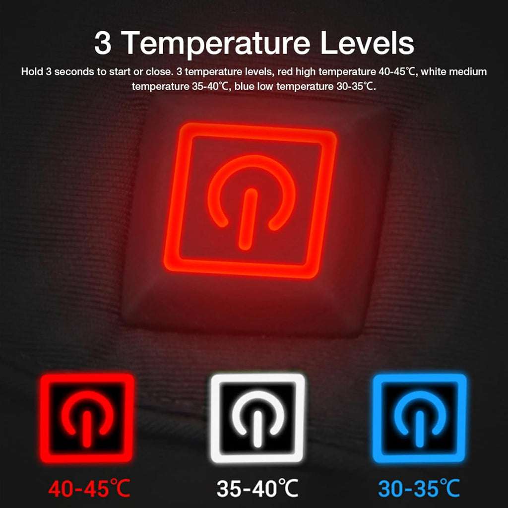 Guanti Invernali Riscaldabili | Impermeabili & Antivento | 3 Livelli di Riscaldamento | Compatibili con Touchscreen