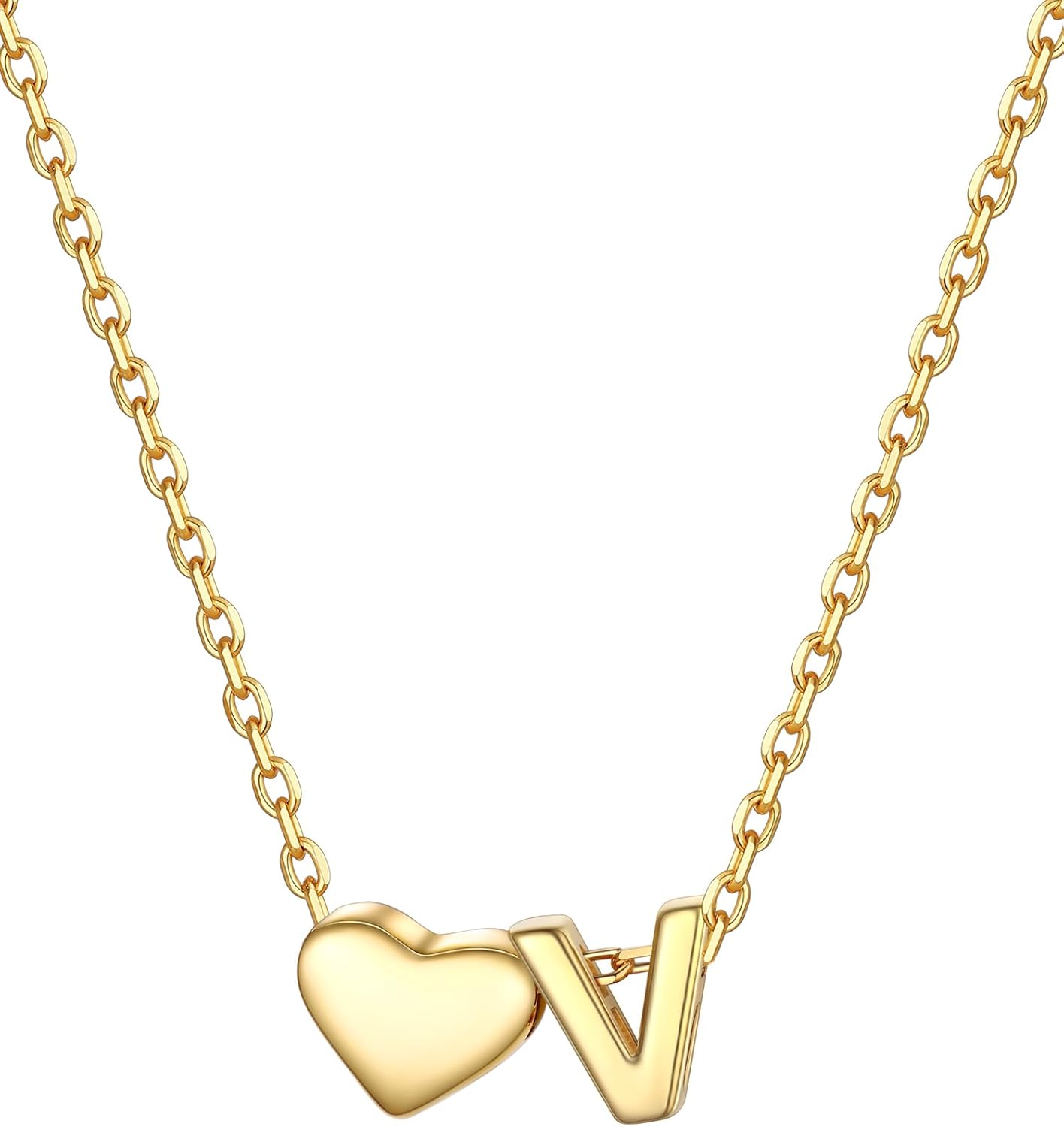 Collana con Iniziale a Forma di Cuore