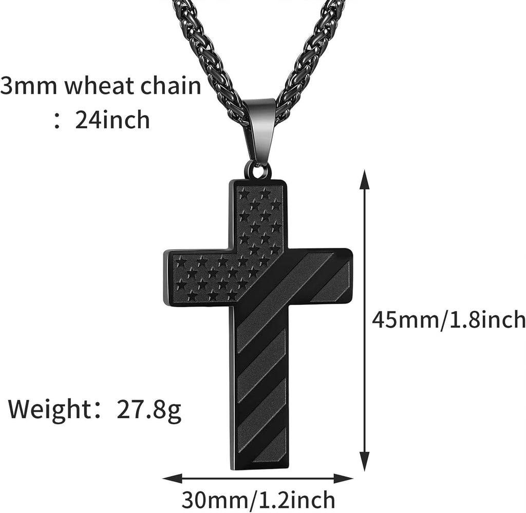 Collana Croce Bandiera Americana IronPride
