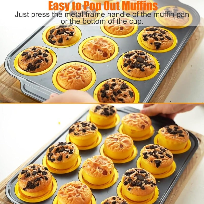Teglia per Muffin in Silicone con Struttura Metallica Robusta
