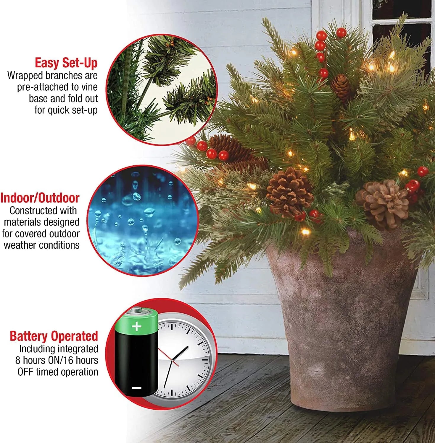 Albero di Natale Artificiale Pre-illuminato Filler per Urna