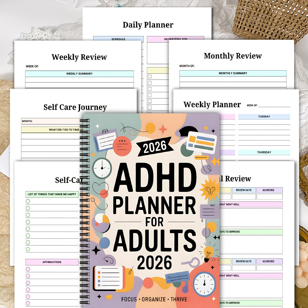 FOCUSVAULT – Pianificatore Esclusivo per Adulti con ADHD 2026, Diario Strutturato di Produttività Giornaliera e Settimanale