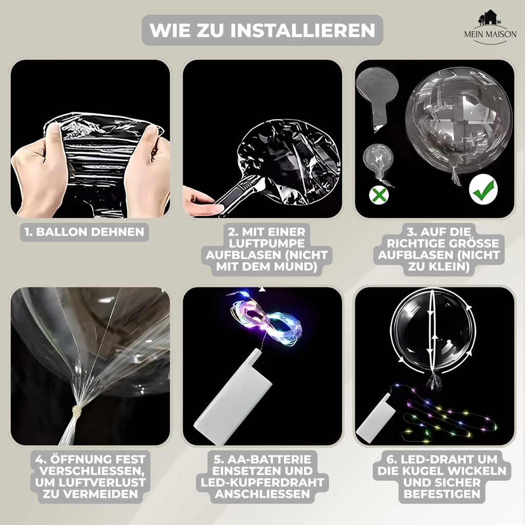 5+5 GRATIS | PartyGlow – Illumina ogni festa con luci a LED a forma di palloncino riutilizzabili e caldi