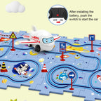 Puzzle educativo con circuiti di veicoli elettrici