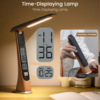 FLEXILUX – Lampada da Scrivania LED Portatile Pieghevole con Display dell'Ora