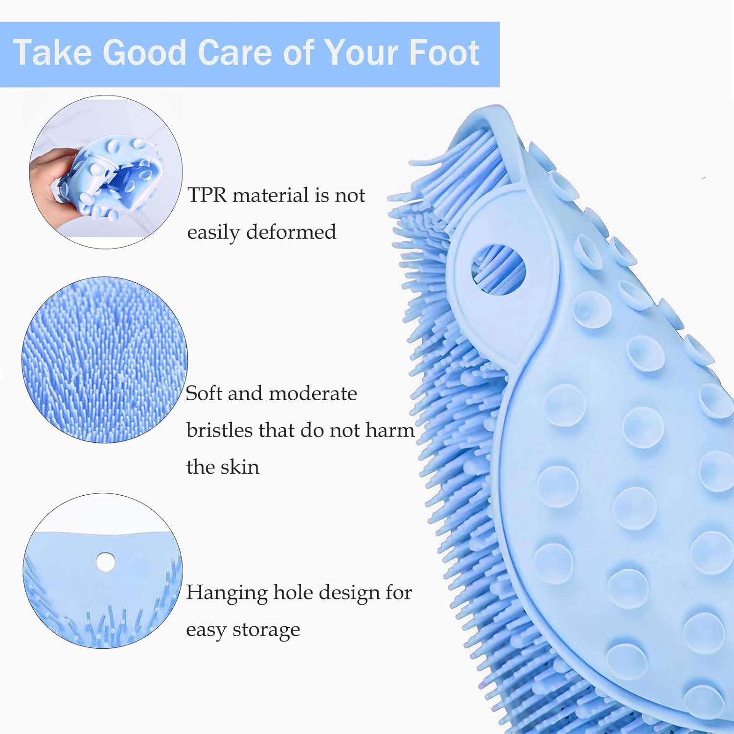 CleanFootFlex Tappeto per Pulizia dei Piedi in Silicone Senza Mani