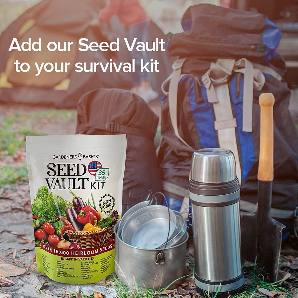 Kit di Vault di Semi da 35 Varietà – Semi Heirloom Non-OGM per Giardinaggio Domestico e Preparazione Emergente