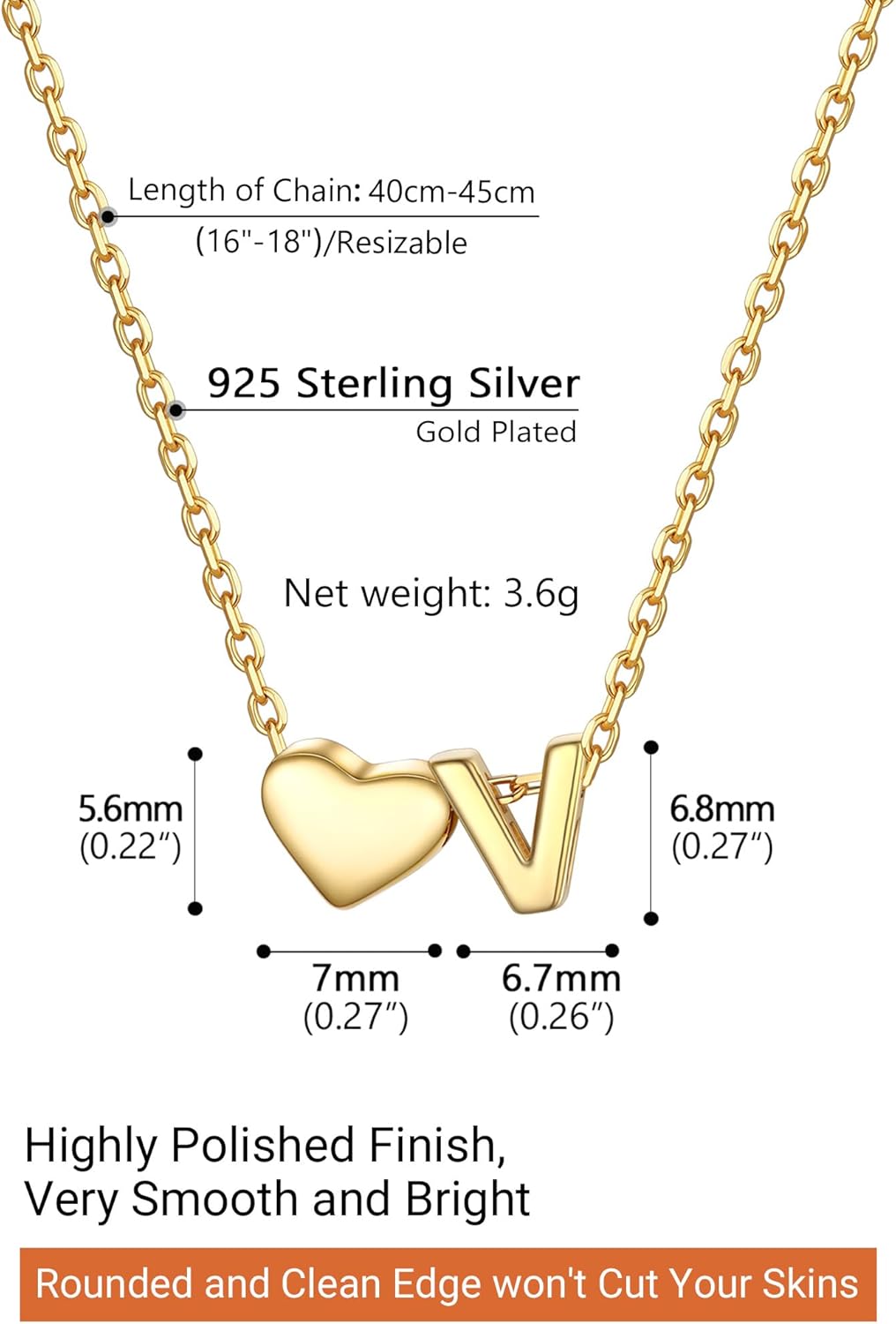 Collana con Iniziale a Forma di Cuore