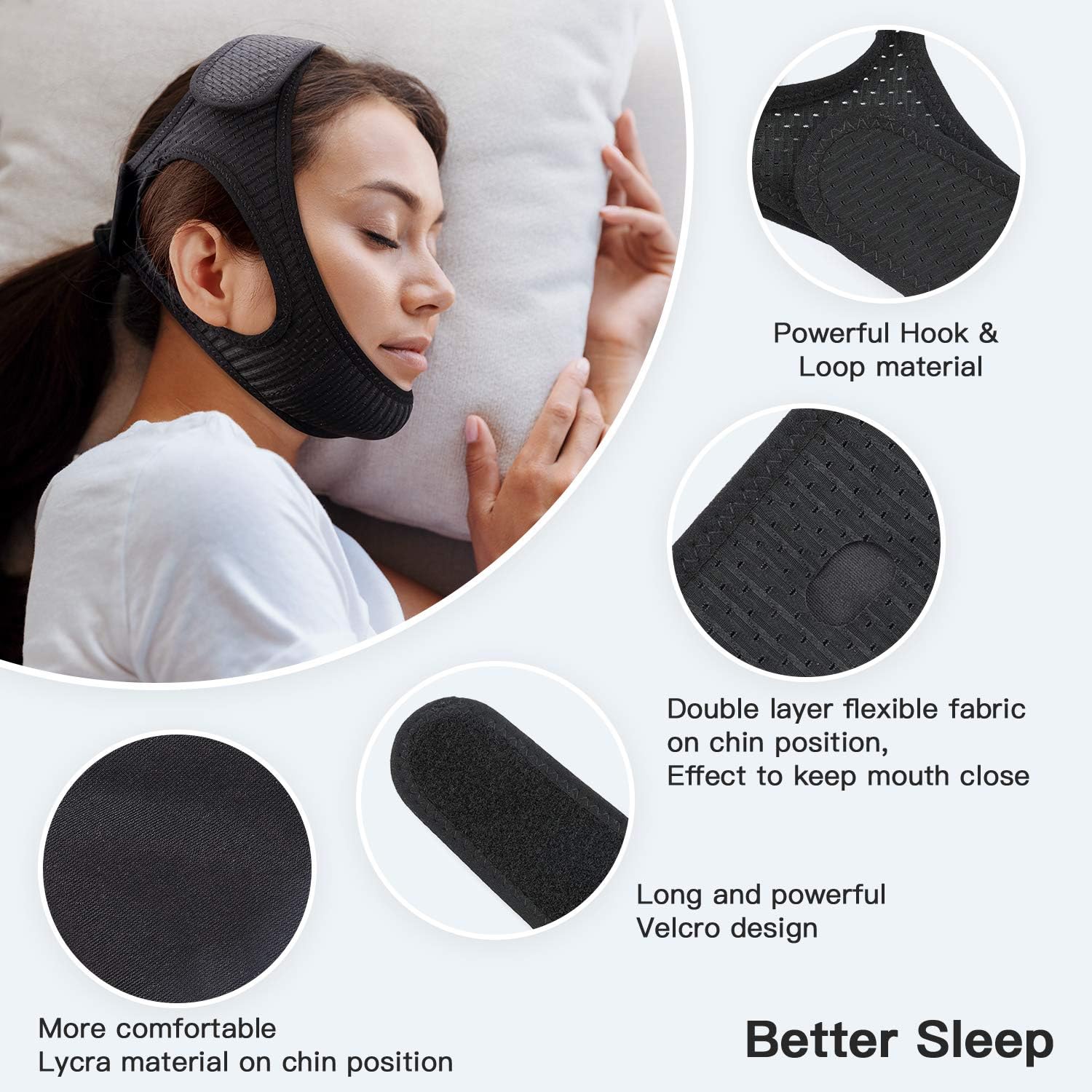 Fascia Mentale Antisnoring per Apnea Notturna