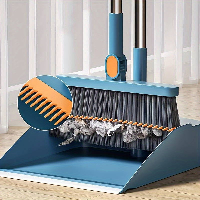 CLEANSWEEP PRO – Set di Scopa e Paletta con Manico Lungo Rotante e Denti a Pettine Integrati