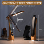 FLEXILUX – Lampada da Scrivania LED Portatile Pieghevole con Display dell'Ora