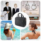 Travelique Organizer da Viaggio per Cosmetici | Compatto e Resistente all'Acqua | Con 4 Scomparti e Gancio a 360° | Per Donne e Uomini