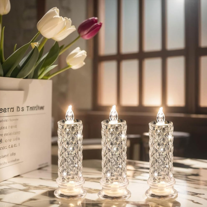 Rosera – Lampada a Luce di Candela in Cristallo