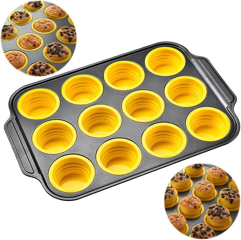 Teglia per Muffin in Silicone con Struttura Metallica Robusta