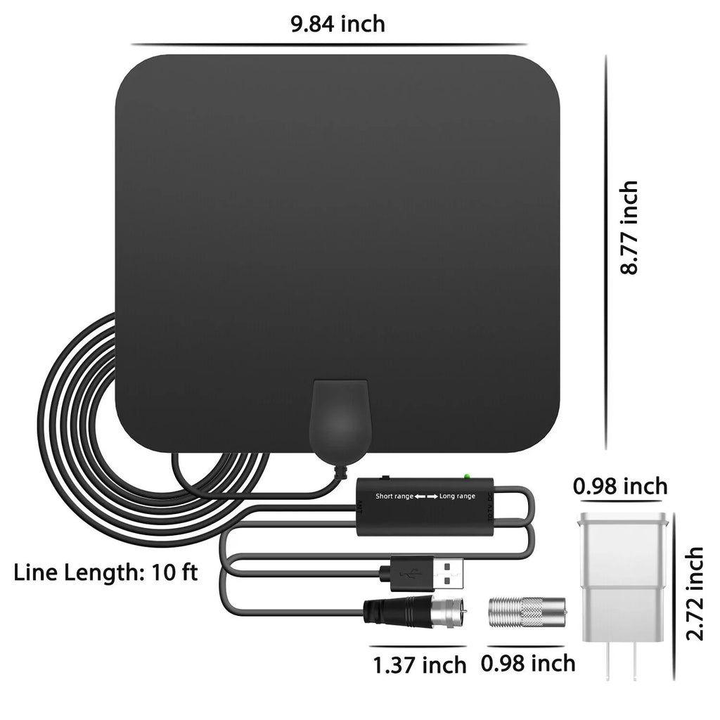 Antenna HDTV Digitale Amplificata Indoor da 300 Miglia con Amplificatore di Segnale