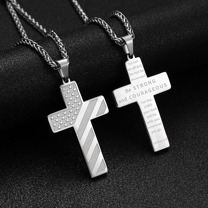 Collana Croce Bandiera Americana IronPride