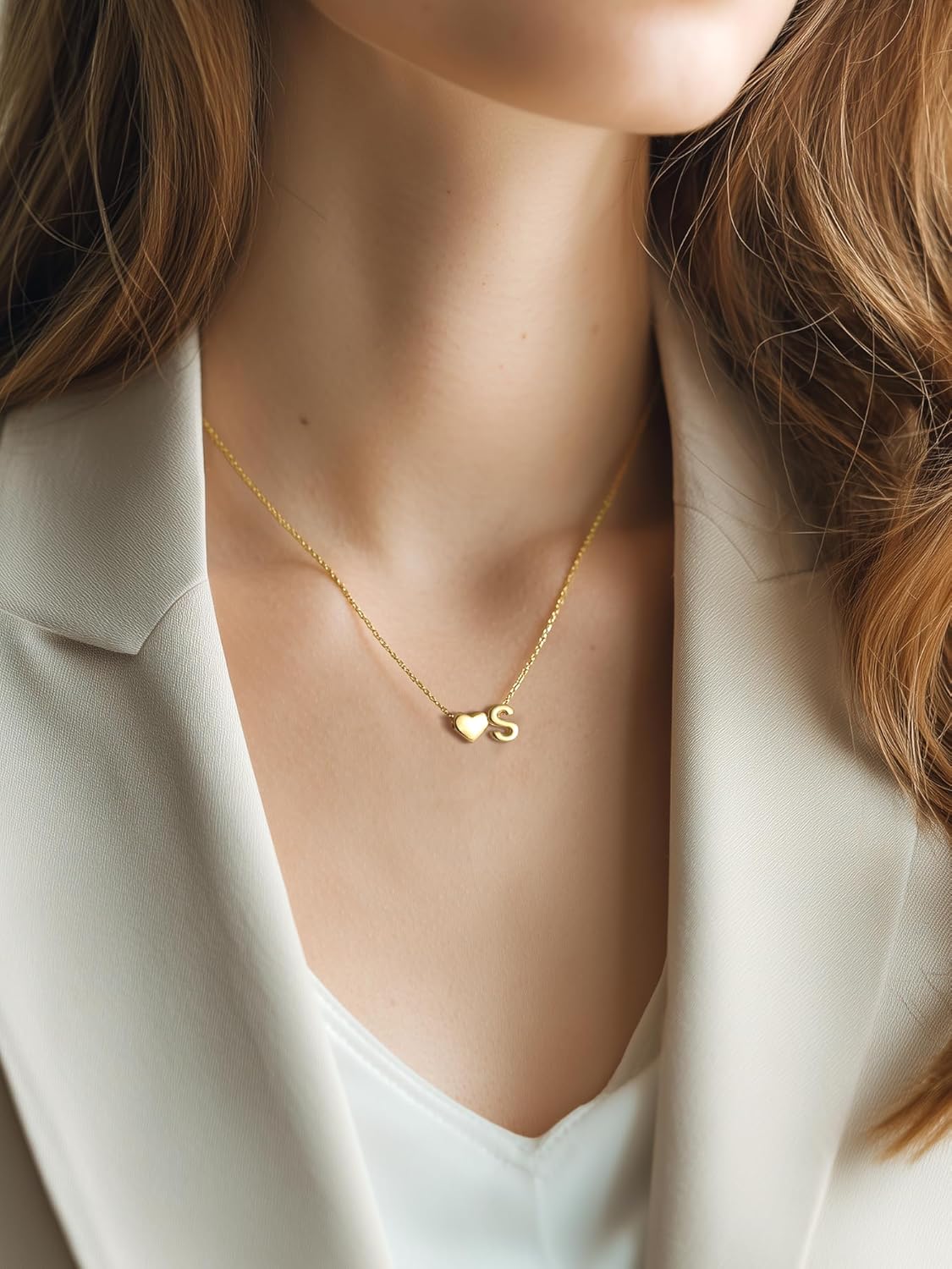 Collana con Iniziale a Forma di Cuore