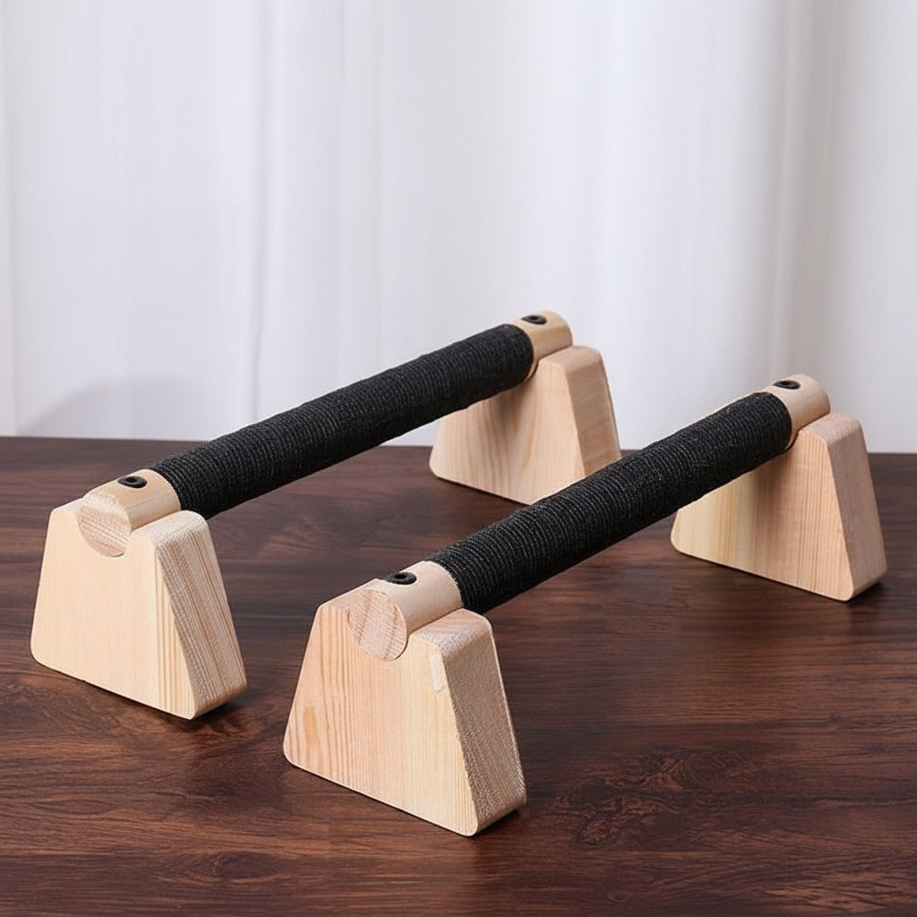 PARELLA BARS – Barre di spinta parallele in legno per un allenamento di forza stabile a casa