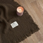 OLIVEBREEZE – Coperta Leggera in Garza di Cotone a 4 Strati con Frange Eleganti