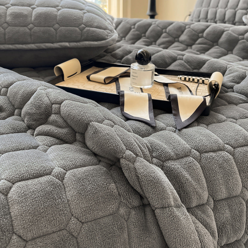ComfiSquare - Morbido Copriletto in Stile Moderno con Texture Quadrata