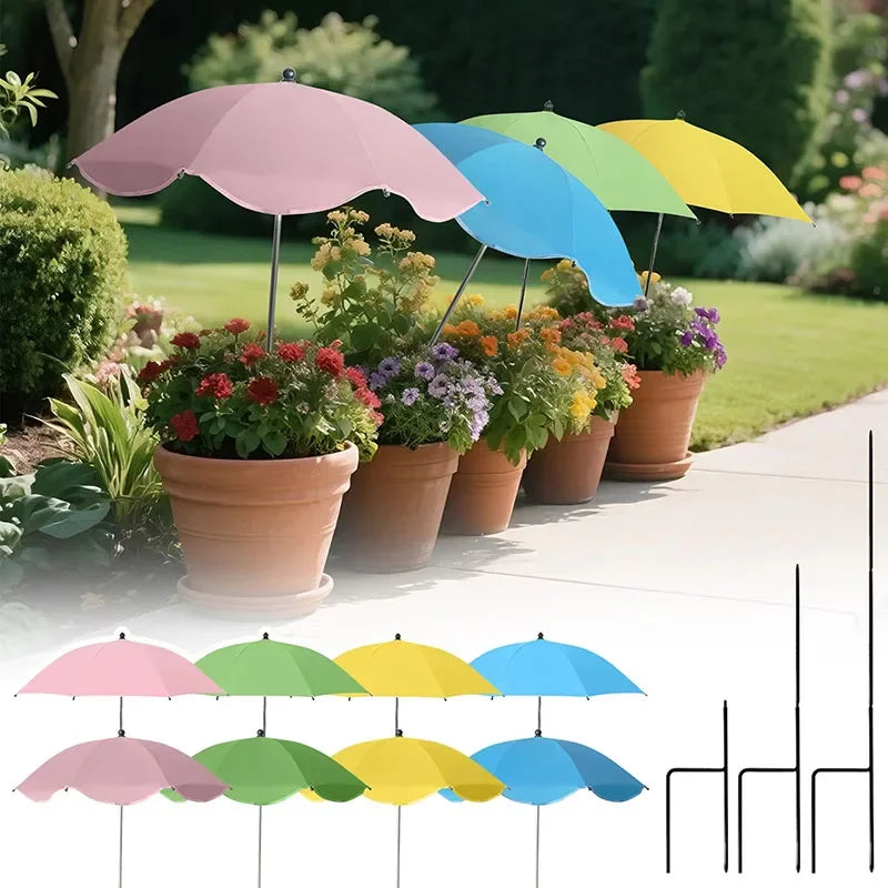 Florashade Protezione per Piante al Sole | Protezione per Piante Regolabile | Ombrello Resistente ai UV con Picchetto da Terra | Resistente alle Intemperie | Ø 60 cm