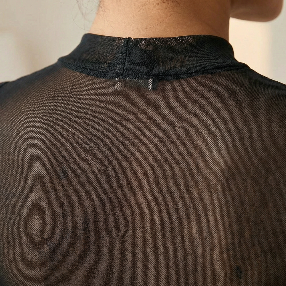 Velara - Abito in rete ricamato con spalle scoperte per donna