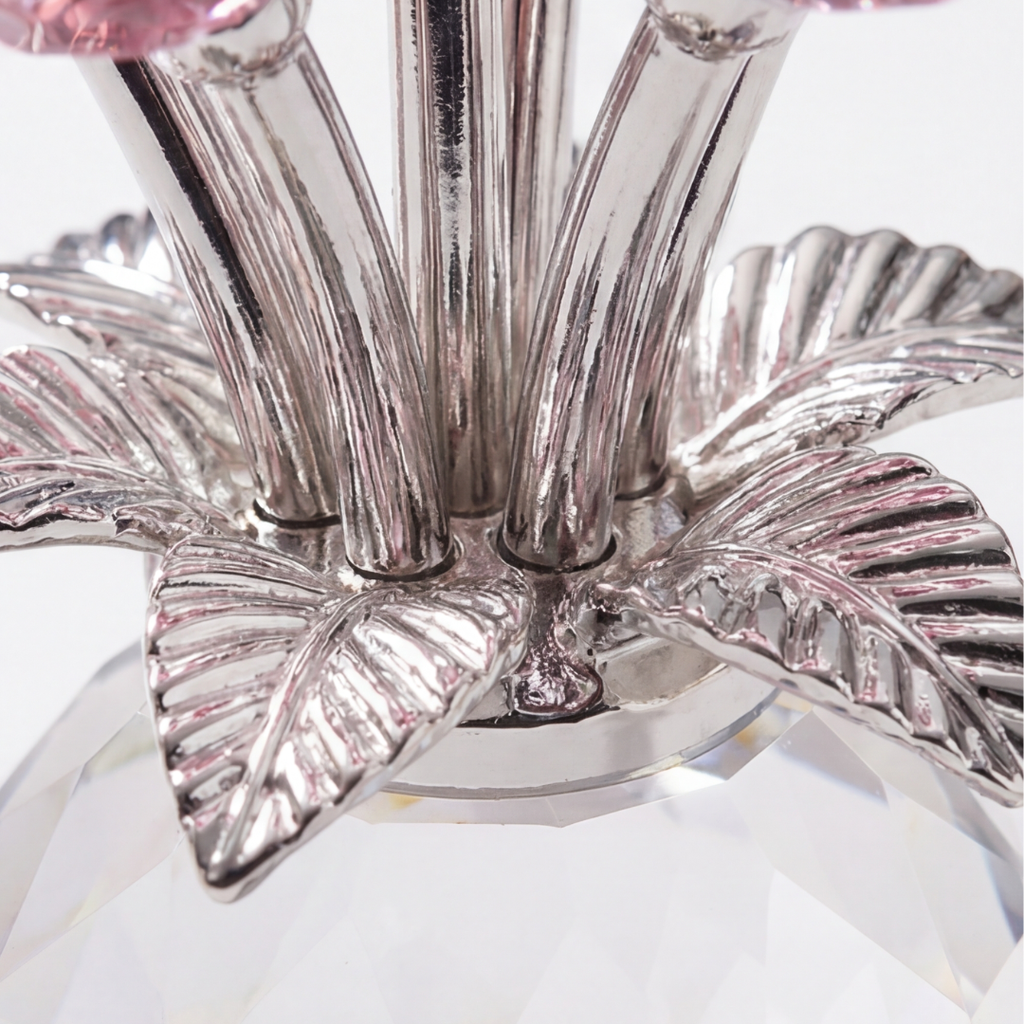 Lumirose – Bouquet di Rose di Cristallo con Vaso