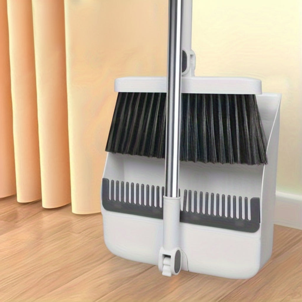 CLEANSWEEP PRO – Set di Scopa e Paletta con Manico Lungo Rotante e Denti a Pettine Integrati