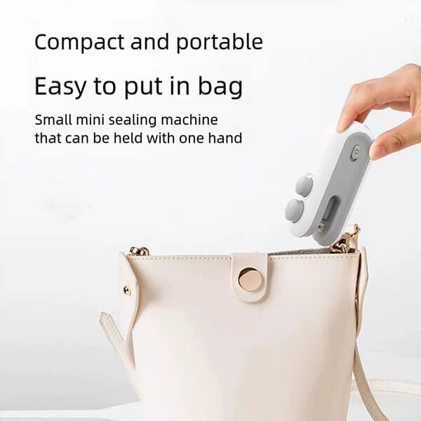 SealEase Mini 2-in-1 Sigillatore e Cutter con Ricarica USB-C