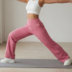 Elyra – Pantaloni Yoga Donna a Gamba Larga con Vita Incrociata