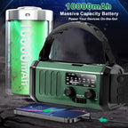 StormMate X10 Radio di emergenza con power bank da 10.000 mAh | Solare, manovella & USB-C | Luce LED, allerta SOS & bussola | AM/FM/NOAA