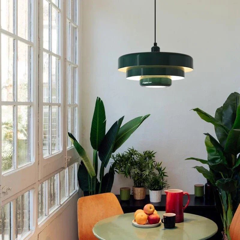 GLOWDEN - Lampada a sospensione minimalista nordica in stile macaron con finitura in metallo opaco, progettata per un'illuminazione ambientale morbida e accogliente negli interni moderni