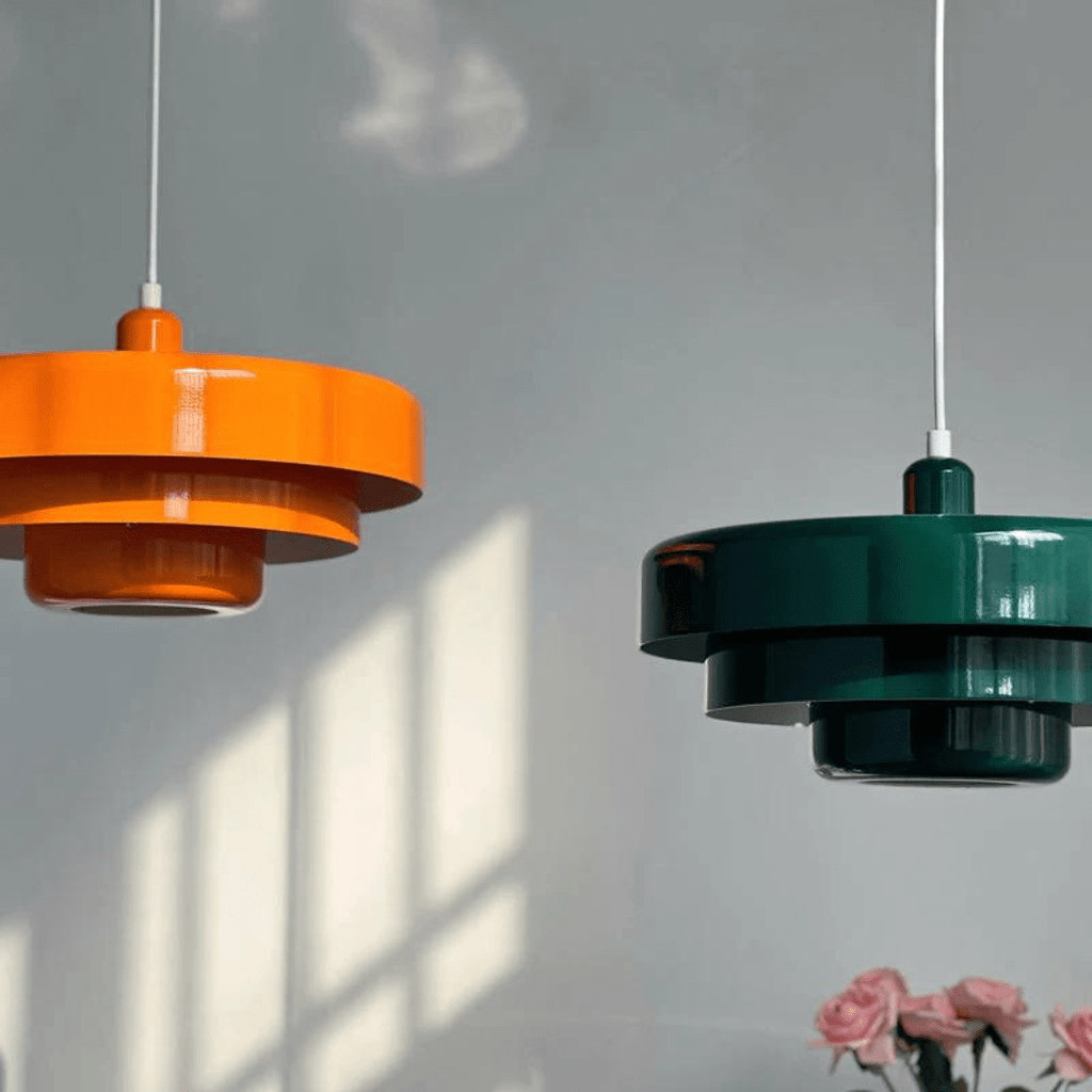 GLOWDEN - Lampada a sospensione minimalista nordica in stile macaron con finitura in metallo opaco, progettata per un'illuminazione ambientale morbida e accogliente negli interni moderni