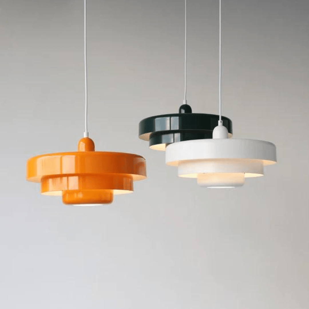 GLOWDEN - Lampada a sospensione minimalista nordica in stile macaron con finitura in metallo opaco, progettata per un'illuminazione ambientale morbida e accogliente negli interni moderni