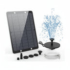 SOLARISWAVE - Kit di Pompa per Fontana Solare da 9W con Ugelli per Spruzzi e Tubo per Acqua per Laghetto da Giardino