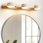 STONELINE - Lampada da parete LED per interni progettata con travertino naturale e legno per un'illuminazione architettonica calda