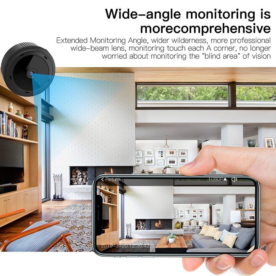 Mini Telecamera WiFi 1080P HD con Visione Notturna per Sicurezza Domestica e Monitoraggio Bambini
