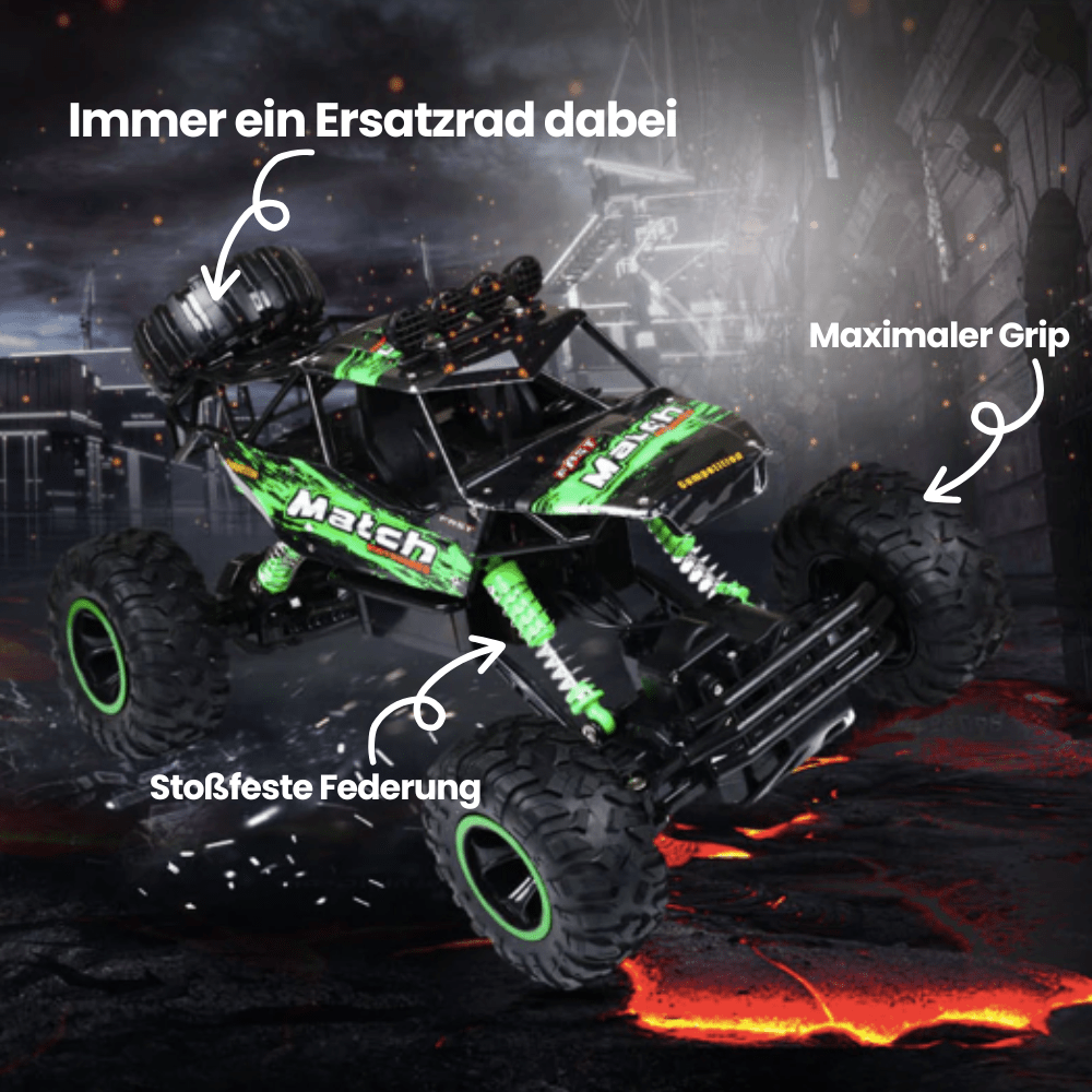 RAGEWHEELS - camion mostruoso radiocomandato 4x4 progettato per azioni fuoristrada ad alta velocità e durata a prova di urto