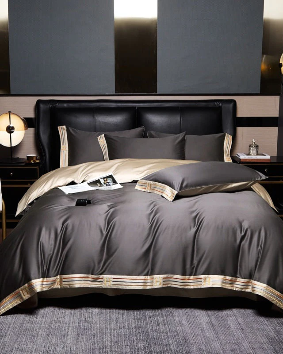 Set di Biancheria da Letto in Cotone Satinato di Lusso – 4 Pezzi