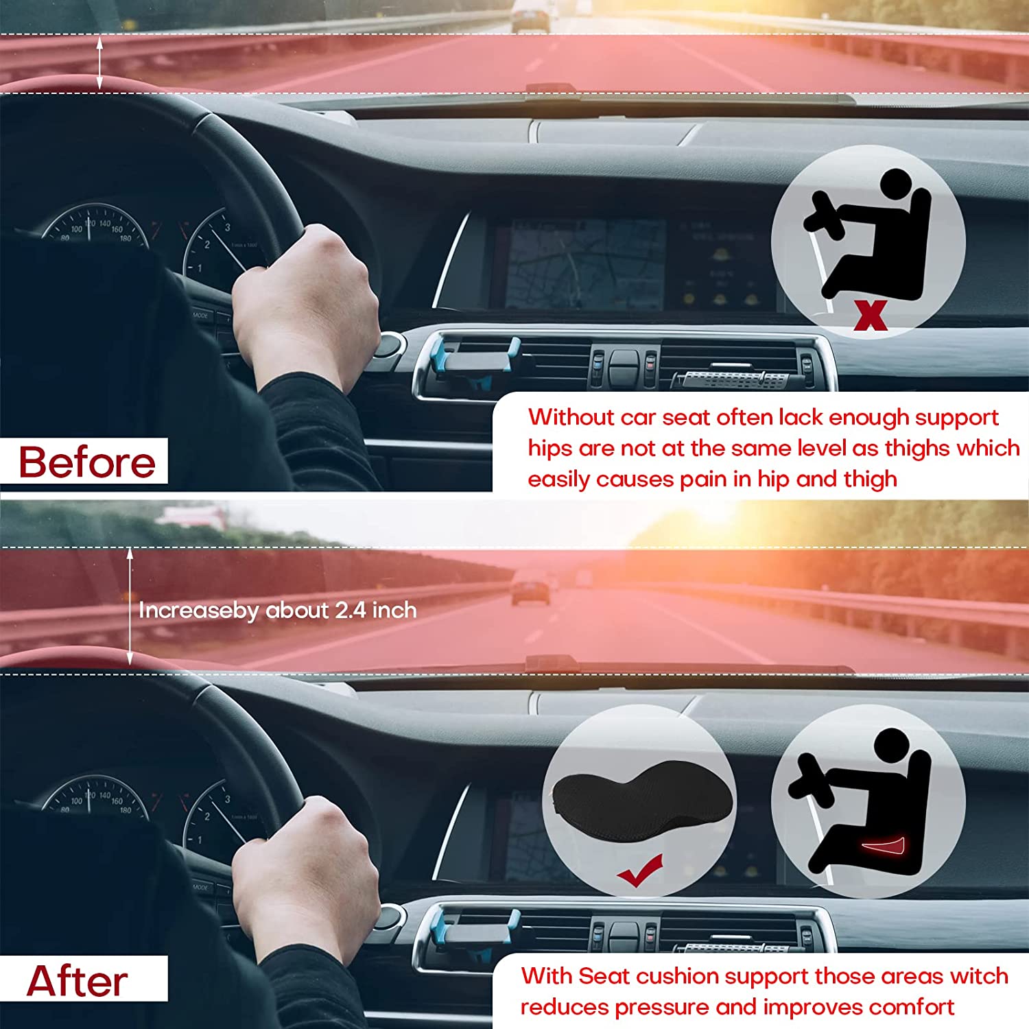 DRIVERLIFT – Cuscino per Sedile Auto