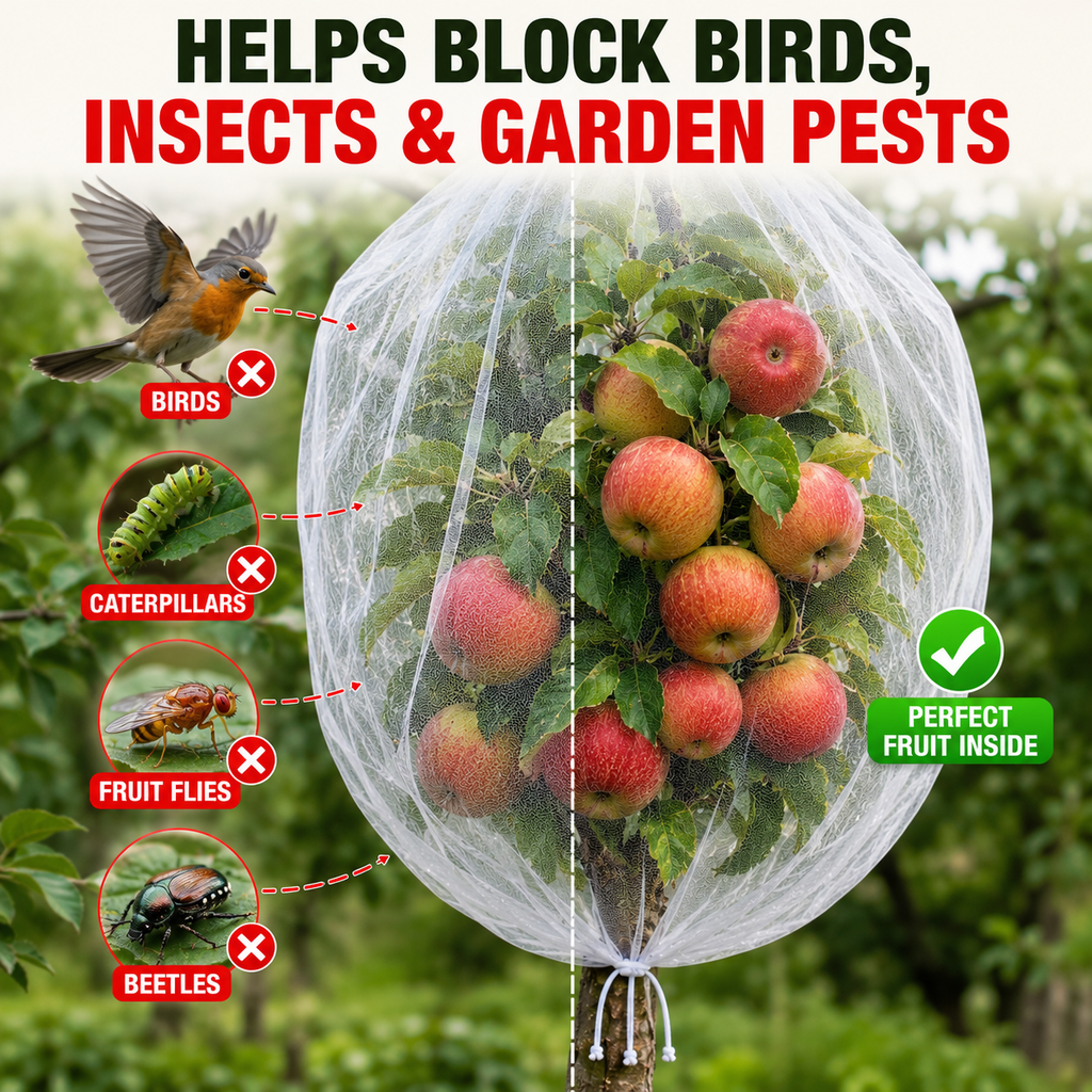 CROPSHIELD – Sacche di rete per alberi da frutto con cordino