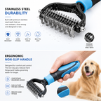 GROOMMASTER PRO – Spazzola per la rimozione del pelo a doppio lato per cani e gatti