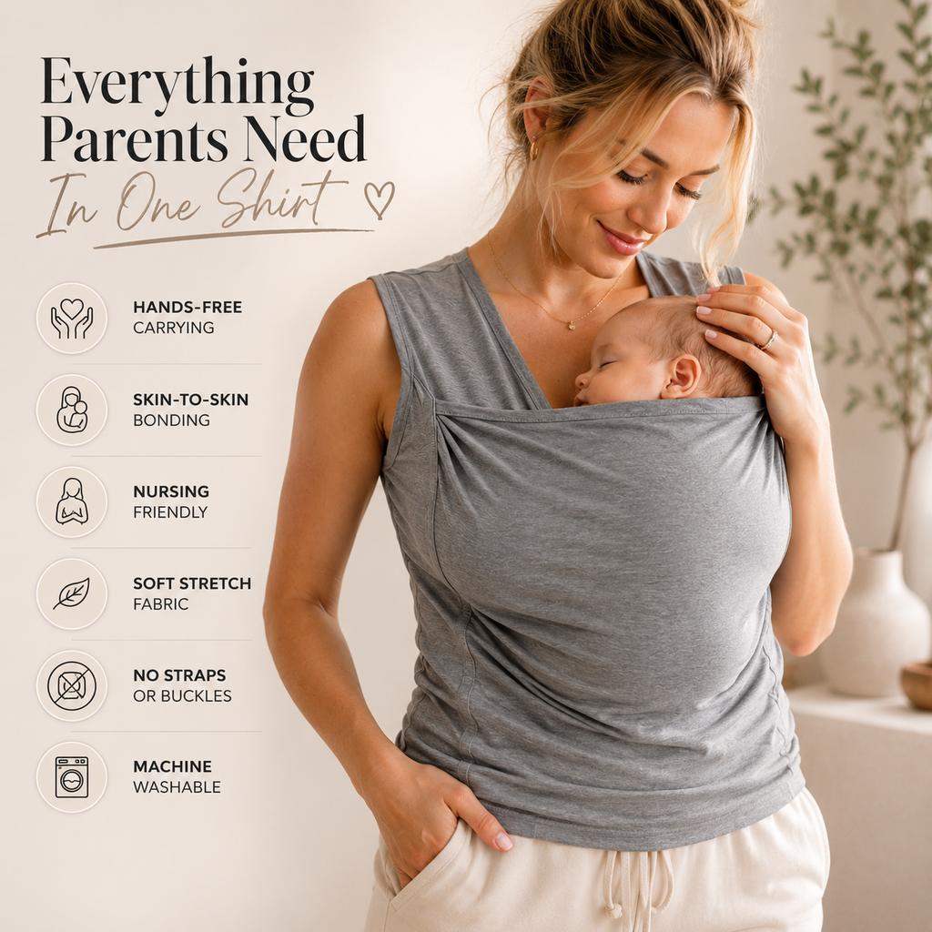 BONDWEAR – Maglietta Innovativa per Portare i Bambini per Genitori e Allattamento a Mani Libere