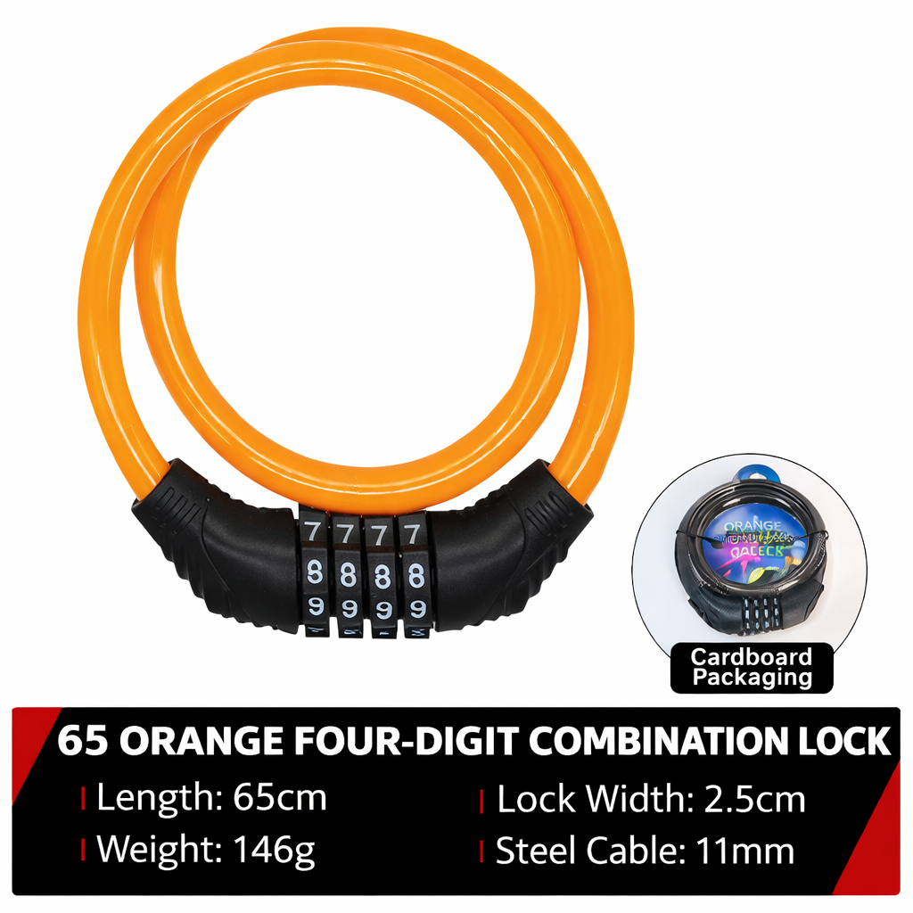 BIKEGUARD - Lucchetto di Sicurezza in Acciaio con Codice a 4 Cifre