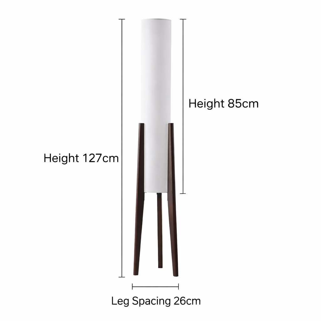 LIGNELIGHT – Lampada da Terra in Noce Scandinavo con LED Dimmerabile