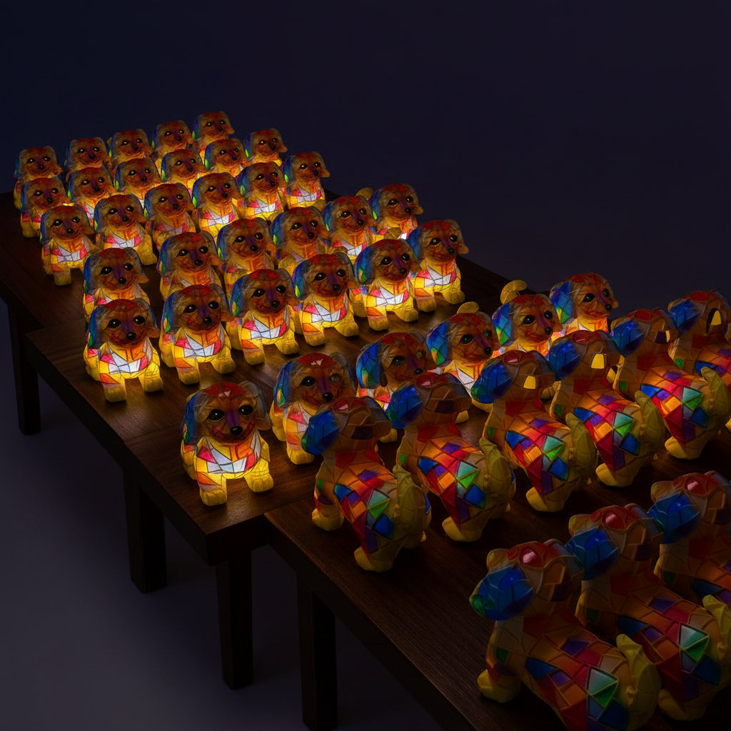 PUPGLOW – Lampada Notturna LED Artistica per Razze di Cani per un Decor Accogliente